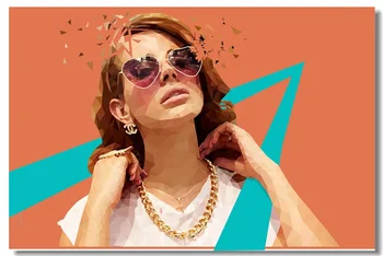 0296 Özel Tuval Duvar Çıkartmaları Angel Lana Del Rey Resim Poster Lana Del Rey Duvar Kağıdı Müzik Yıldız Çıkartmalar Duvar Süslemeleri ##