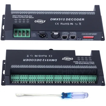 DMX RGB Denetleyicisi Dekore edilmiş 30 Kanal DC 9 V Dimmer Şerit Aydınlatma DMX 512 kod Çözücü LED - 24 V Sürücüleri Denetleyicileri Sıcak Satış