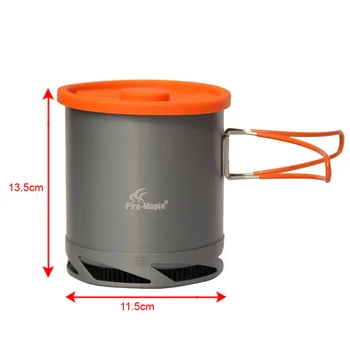 Piknik Tencere Çaydanlık Fincan Isı Toplama Değiştirici Tencere Kamp Taşınabilir Alüminyum Açık yangın-Akçaağaç MYK-XK6