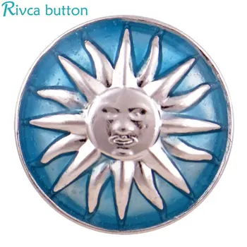 Rivca Snap Düğmesi Takı Yeni DİY 18mm Mixcolour yengeç Taç Snap Düğme Fit Charm deri alaşım Bilezik moda takılar
