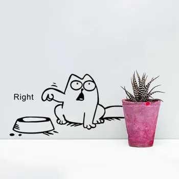 Karikatür Komik Hayvan Kedi Kase Duvar Çıkartmaları Araba Laptop Ev Dekorasyonu Hayvan Duvar Diy Duvar Sanat Çıkartmaları Vinil