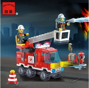 Kitleri Bloklar Oyuncak Lego Bina E903 130pcs Yangınla Mücadele Modelleri ile Uyumlu E Modeli Erkekler İçin Hobiler Hobi