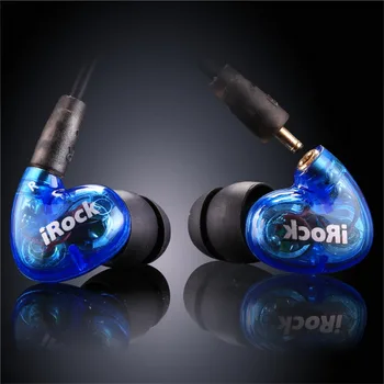 Kulak Kulaklık Şeffaf YMDX irock A8 Süper Bas stereo mikrofon ile Akıllı telefon 3.5 mm fiş için Çift Sürücü kulaklık Kablolu