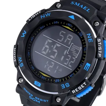 Moda Erkek SMAEL Marka Dijital WS1235 İzle Askeri Erkek Saat Kol saati 50m su Geçirmez Dalış Spor LED Watch Saatler