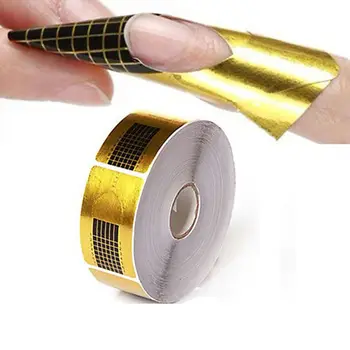 100pcs/lot Tırnak Sanat Rehberi Form Etiket Akrilik UV Jel Uzatma Tırnak Aracı Tırnak Ucu Altın Kağıt Hoder