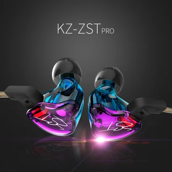 Orijinal KZ ZST armatür çift sürücü kulak ses monitör ses yalıtımı HiFi müzik spor kulaklık olarak ayrılabilir kablo kulaklık