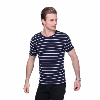 Yeni Erkek-Erkek Gömlek Üst Tee Artı Boyutu Fanila Rahat 5XL T Çizgili Slim Fit Kollu 2017 Yaz Moda O-Boyun Kısa T-