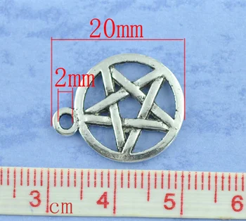 Doreen Kutusu Güzel 50 Gümüş Ton Pentagram (B07776)20x17mm Kolye Takılar