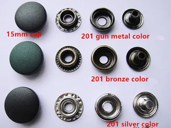 15 mm Plastik Siyah Kapağı Poppers bağlantı Elemanları Basın Çıtçıt Giyim Zanaat Düğmeleri 831 metal Parçalar 201 Snap düğme Dikiş Snap Düğmesi