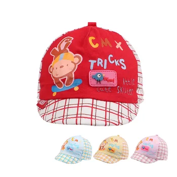 Pamuk Yeni Doğan Bebek Şapka Bebek Erkek Moda Beyzbol Şapkası Kap Bebek Karakter Kasketleri Kız Yaz Bebek Şapka Bebek Giyim Sevimli