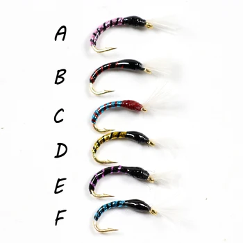 Bimoo A4 Karışık Renk Emergers Perisi Buzzer Sinek Kanca Parlak Renkli Larva Yemler Balıkçılık Alabalık 16 Boyut Sinek