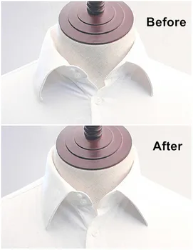 SHANH ZUN 30 adet 37 Erkekler için Plastik Yaka Kalır Baskı Ahşap görünümlü en İyi Gömlek Yaka Sekmeleri Kişiselleştirilmiş