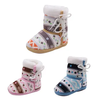 Bebek Kış Sıcak Çizme Patik Kız Çocukları Prenses Prewalker Yumuşak Alt kaymaz Beşik Kar Bebe Ayakkabı Ayakkabı