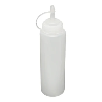 1X Açık Beyaz Plastik Sıkmak Sosu su Yağ Şişeleri Şişe Ketçap