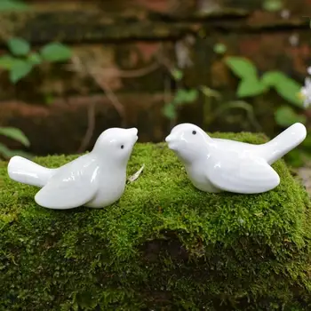 2 adet Seramik Güvercinler Ev Dekor El Sanatları Odası Dekorasyon El Sanatları Süs Porselen Hayvan Kuş Düğün Süslemeleri Figürler