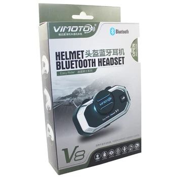 Cep Telefonu İçin İngilizce Sürüm Easy Rider 2Sets Vimoto V8 Kask Bluetooth Kulaklık Motosiklet Stereo Kulaklık ve Radyo GPS