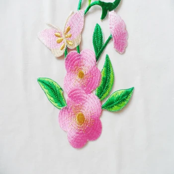 YACKALASİ Çiçek Yamalar Üzerinde Demir Aplike Dantel Şakayık Çiçek 12cm*Döşeme Toptan 23 dikiş Renkli