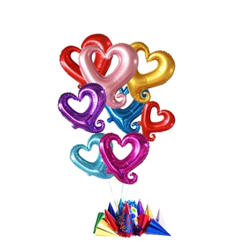 Moda 1 ADET Sıcak 18inches Sevimli Kalp Renkli Folyo Helyum Balonları Düğün Olayı Parti Aksesuarları Dekorasyon