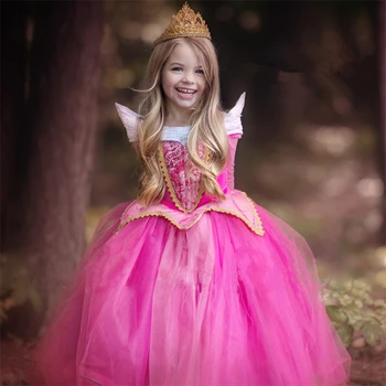 Uyuyan Güzel ABGMEDR Marka Karikatür Aurora Elbise Kız Elbise Çocuk Giyim Çocuk Noel Partisi Cosplay Kostüm Elbise