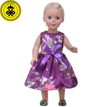 18 inç Amerikan Kız Bebek Giysileri 10 Renkler Prenses Elbise Bebek Elbise T528 Aksesuarları Bebek