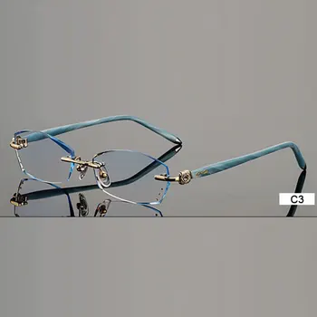 Moda B002 Elmas Kadınlar için Çerçevesiz Gözlük Reçete Optik Gözlük Çerçeve Kesme Kırpma Gözlük Gözlük