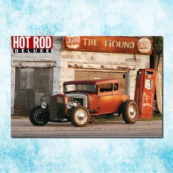 Hot Rod Muscle car Sanat İpek Tuval Poster 13x20 24x36 inç(daha fazla) Oda Duvar Dekorasyonu için Baskı Resim Sanat 008 Yazdır