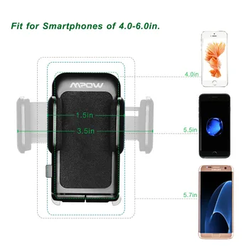 Mpow Universal Araç 4.0 6.0 inç telefonlar Uzun Kol ön Cam Pano Kolay Dokunmatik ve Anti-skid Base Araç Telefonu Tutucu Dağı-