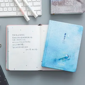 Yaratıcı trend Renkli Sayfa A5 Defter Küçük Mavi Ev Günlüğü Kitap Ciltli günlüğü Kore Kırtasiye Okul Malzemeleri
