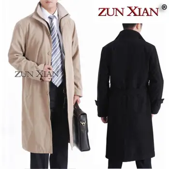 Moda şık pamuk erkek Ceket uzun Trençkot Erkek marka giyim moda Uzun Ceket Palto erkek Klasik İş Kıyafeti