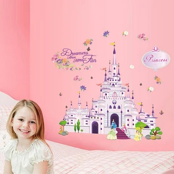 Prenses Şatosu Kızlar Yatak Odası Dekorasyonu Ev Dekor Dekoratif Hediyeler Karton Çıkartma Etiket Sanat