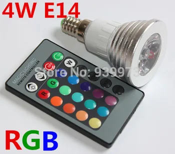 OKUYUN/4 W E14 Ampul RGB 16 Renk Değişikliği Lamba Ev dekorasyon için IR Uzaktan kumanda ile 220v 110 V 230 V LED spot ışık