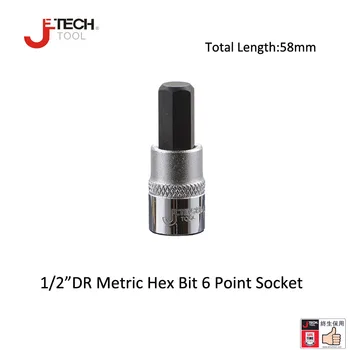Jetech ömür boyu garanti 1 adet 1/2 metrik square drive hex bit 6 nokta soket screwdrive altıgen boyutu dayanabiliyor 12mm CRV çelik