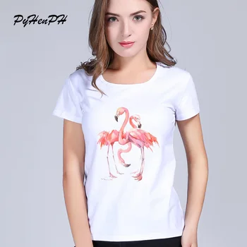 PyHenPH Flamingo T-shirt kadın harajuku kadın t-shirt Kısa kollu Casual tshirt kadın kadın kadın tişört tops