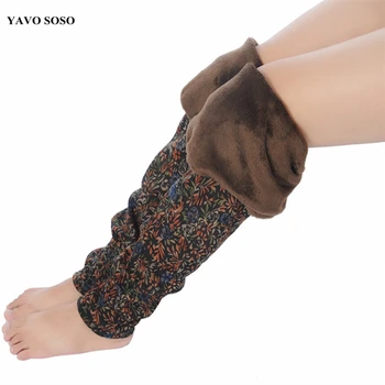YAVO SOSO 2018 Sonbahar Kış Stil Artı Kadife Sıcak tozluk Kadınlar Artı boyutu XXXL Baskı Çiçekler Rahat Stretch kadın pantolon
