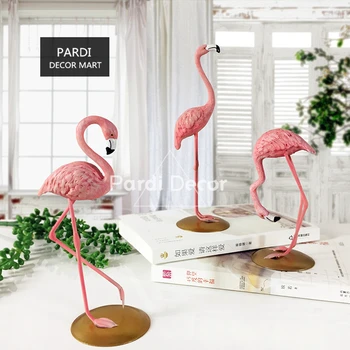 Yepyeni el yapımı pembe flamingo Ev Dekorasyon vitrin görüntülemek düğün süslemeleri hediye 1 adet/sürü sahne