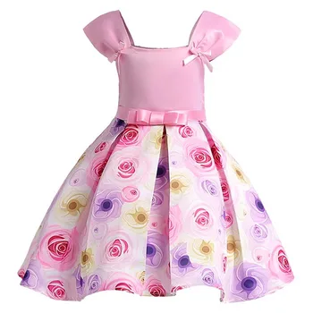 Kız Elbise Yaz kız çiçek Prenses parti Çocuk Giyim Düğün tutu bebek kız Elbise 2 3 4 5 6 7 8 9 10 Yaş Elbiseler