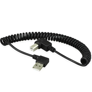USB için Şarj Kablosu 40CM USB 2.0 4pin Erkek USB B Tipi dik Açı geri Çekilebilir Veri.0 Yazıcı ve Tarayıcı