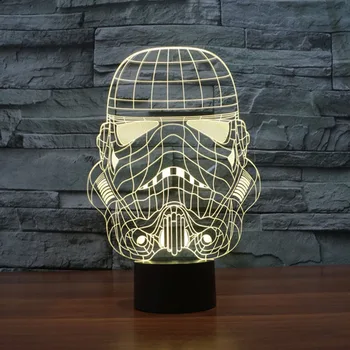 3D Star Wars Savaş ön Asker Işıkları USB Gece lambası Pormotional Hediyeler Değişen 7 Renk Led şarj