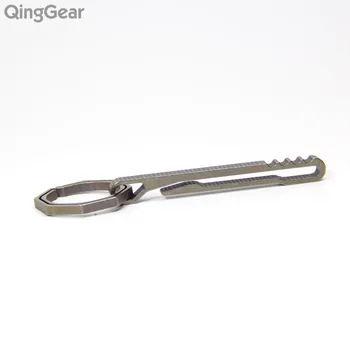 Süper Titanyum QingGear HangClip+KeyRing1 Anahtar Düzenleyici Anahtar Aracı EDC Açık Aracı Asılı Ayarlayın
