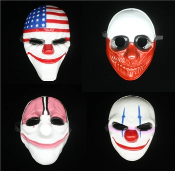 4 adet Ödeme günü 2 Maskeli Soygun Dallas/Kurt/Zincirler/Hoxton cosplay Cadılar Bayramı korku testere Palyaço maskesi maske maske cosplay