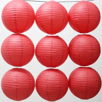 Doğum günü İçin 10 adet/lot 12 İnç 30cm Japon Yuvarlak Kağıt Asılı Lampion Olay Parti Dekor Kırmızı Kağıt Fener, Kağıt Topu
