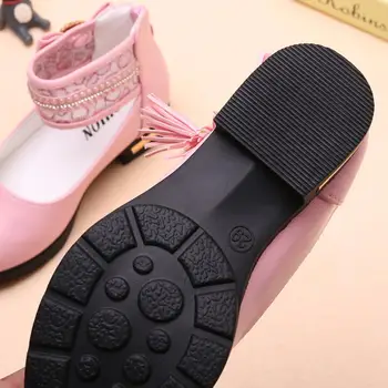 İlkbahar Sonbahar Bebek Kız Deri Ayakkabı Rahat Tarzı Kadın Çocuk PU Ayakkabı Boncuk Çocuklar Prenses Parti Ayakkabı Dantel