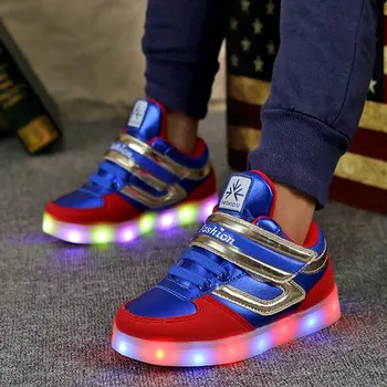 Ayakkabı parlak Parlak çocuklar Çocuklar Çocuklar için Ayakkabı USB şarj edilebilir led Işıkları Ayakkabı 11 flash modları Noel hediyeleri Led