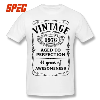 T Shirt Erkek Vintage 1976 Edition Sınırlı - 5XL 41. Doğum günü Hediyesi Retro T-Shirt Erkek Yuvarlak Yaka Tişört Çılgın Yetişkin Pamuk 6XL