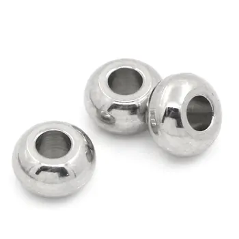 Paslanmaz Çelik Tutucular 100Pcs Gümüş Tonu(1/4)5 mm Takı Bulgular Bileşen Charms