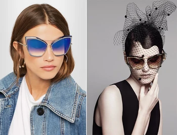 JackJad 2017 Yeni Moda YARATIK Tarzı Havalı Kedi Gözü Şekli 645 Kadın Marka Tasarım Metal Güneş Gözlüğü Oculos De Sol güneş Gözlüğü