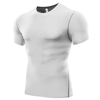 HOT2017 Açık Spor Erkekler pro fitness sıkı Elastik sıkıştırılmış t-shirt kısa kollu basketbol çalışan Eğitim Temel üst tshirt