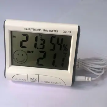 SICAK!!! Saatli Mini Hava İstasyonu LCD Dijital Kapalı Açık Termometre Higrometre Ölçer Ve Sıcaklık Sensörü Probu
