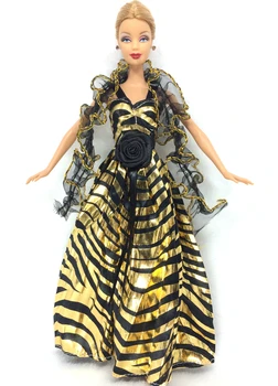 Kız Bebek İçin Barbie İçin NK Yeni Prenses Altın Elbise Dantel Atkı Asil Parti Elbise Bebek Moda Tasarım Kıyafet en İyi Hediye 029B