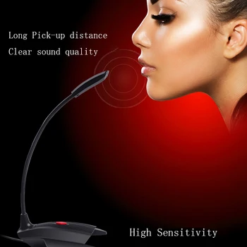 3.5 MM Fiş Condensador Microfone HD Taşınabilir Stüdyo Profesyonel Ses Bilgisayar Masa üstü Siyah Mikrofon İptal Karaoke